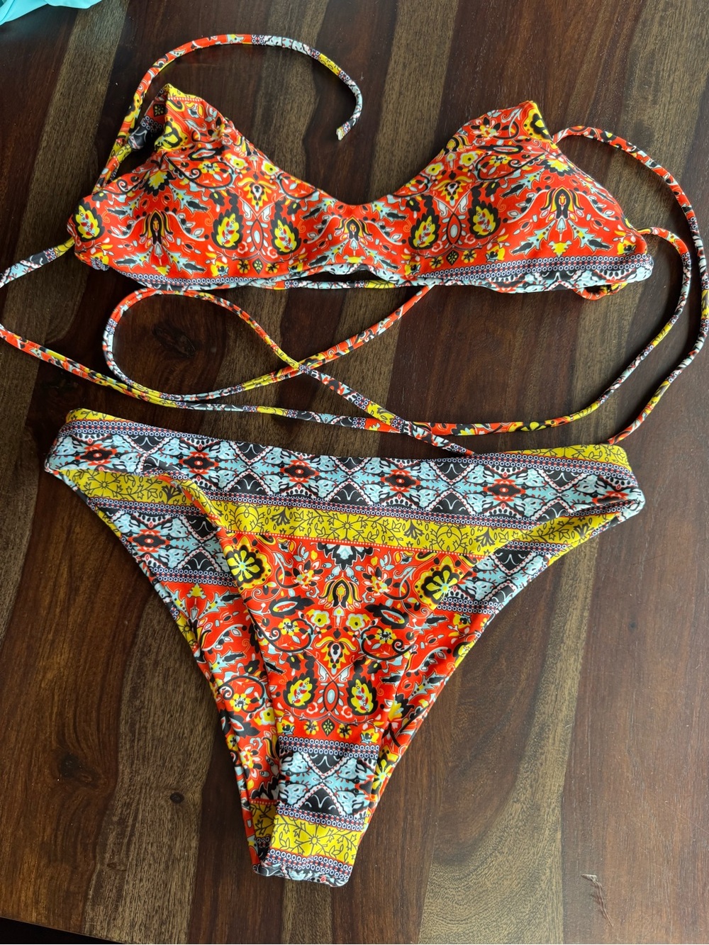 Vibrant Floral Paisley Print Bikini Set